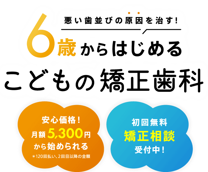 悪い歯並びの原因を治す！ 6歳からはじめるこどもの矯正歯科