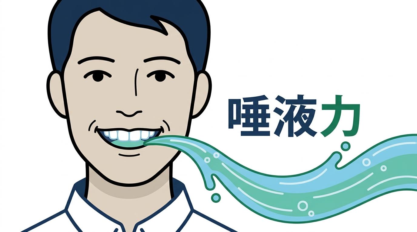 唾液が持つ「お口の自浄作用」とむし歯・歯周病予防の図解