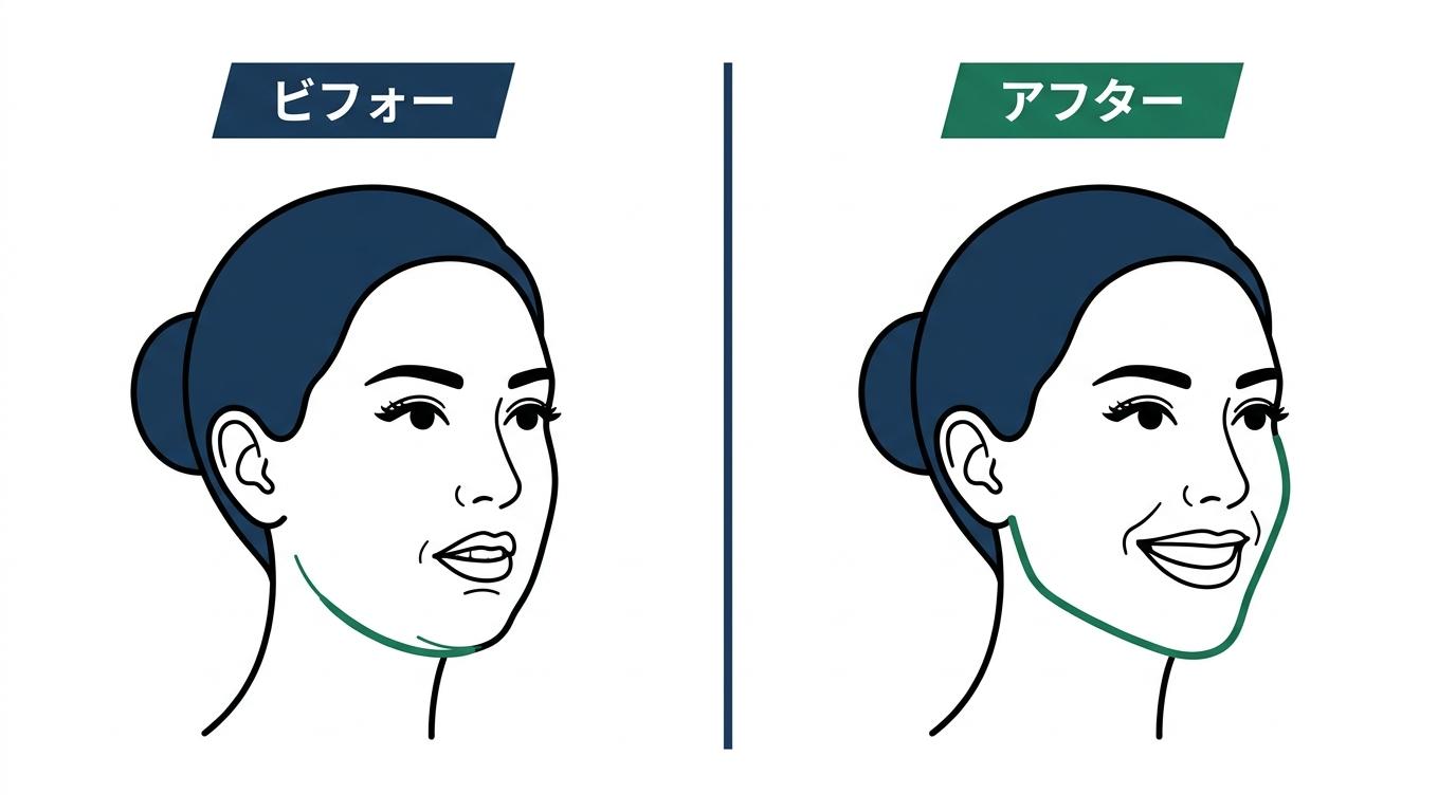 歯並びが変わると顔の印象が変わる理由の図解