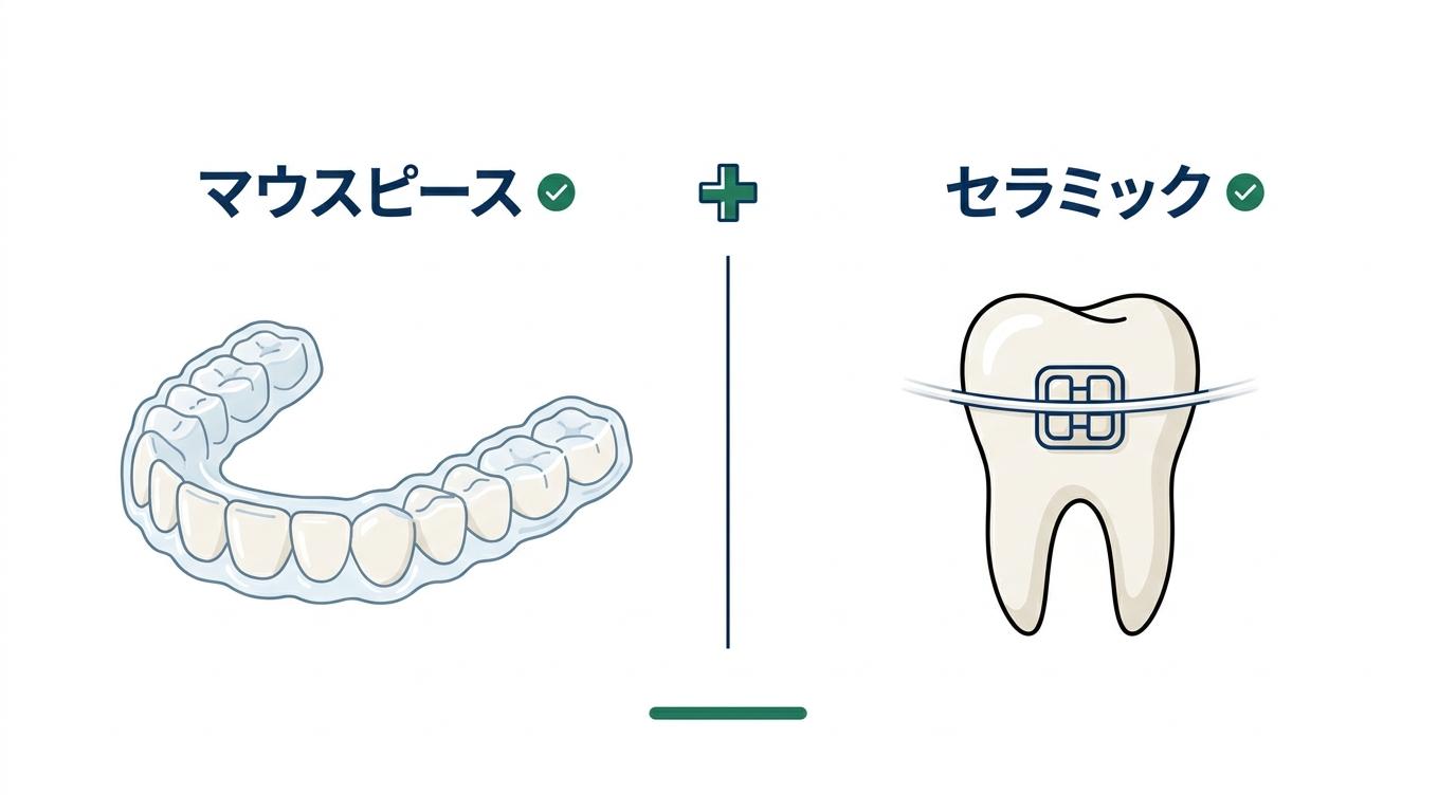 目立たない歯列矯正の種類と費用の図解