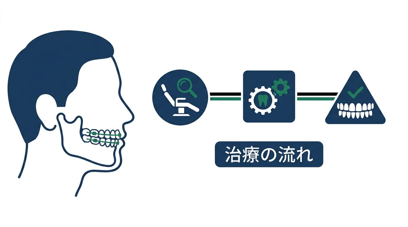 大人の矯正にかかる期間はどれくらい？平均期間と治療の流れの図解