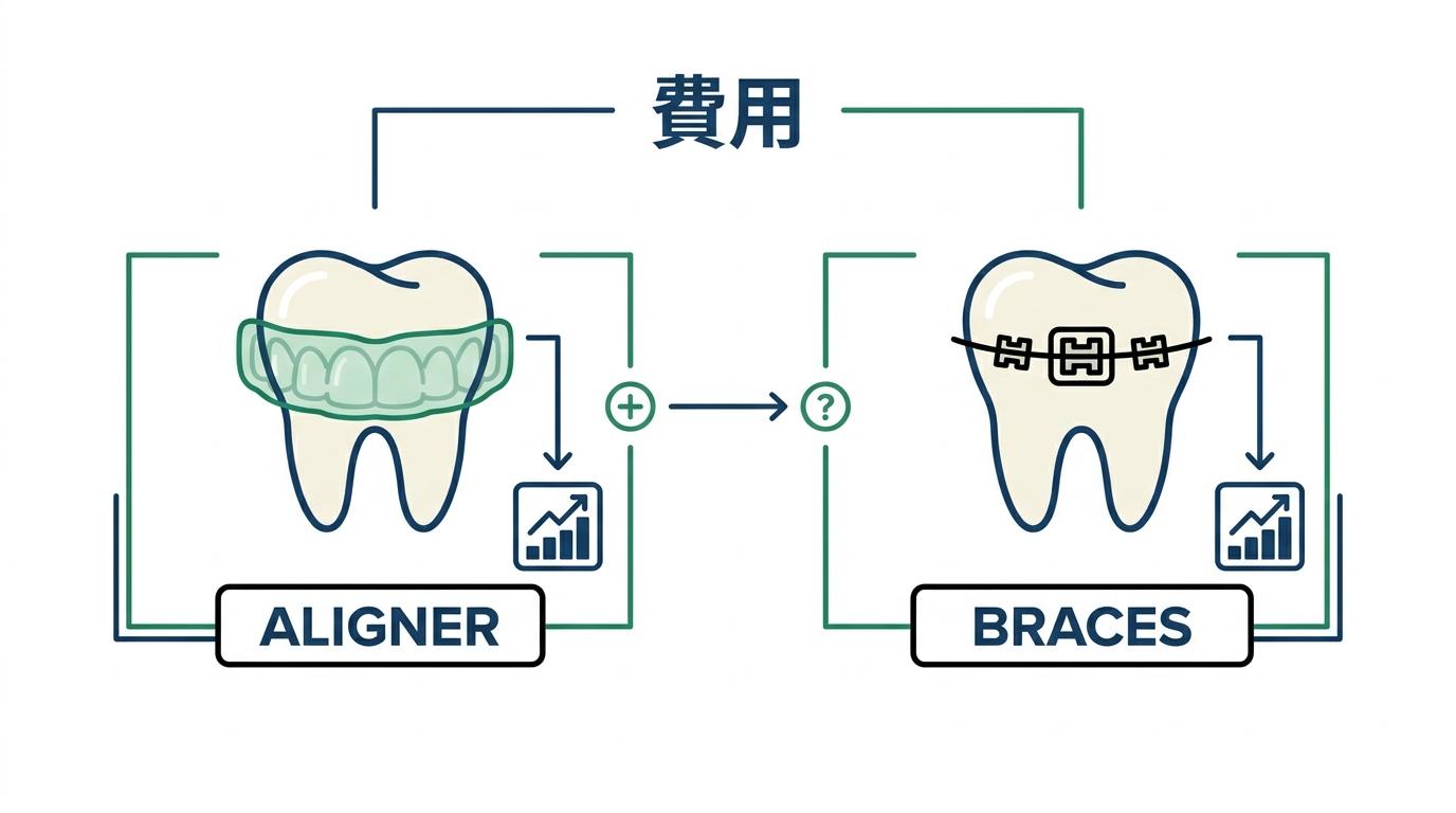大人の矯正治療における費用相場(治療法別)の図解