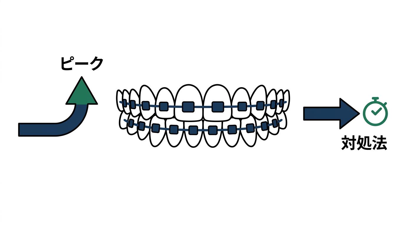 痛みのピークはいつ?どれくらい続く?の図解