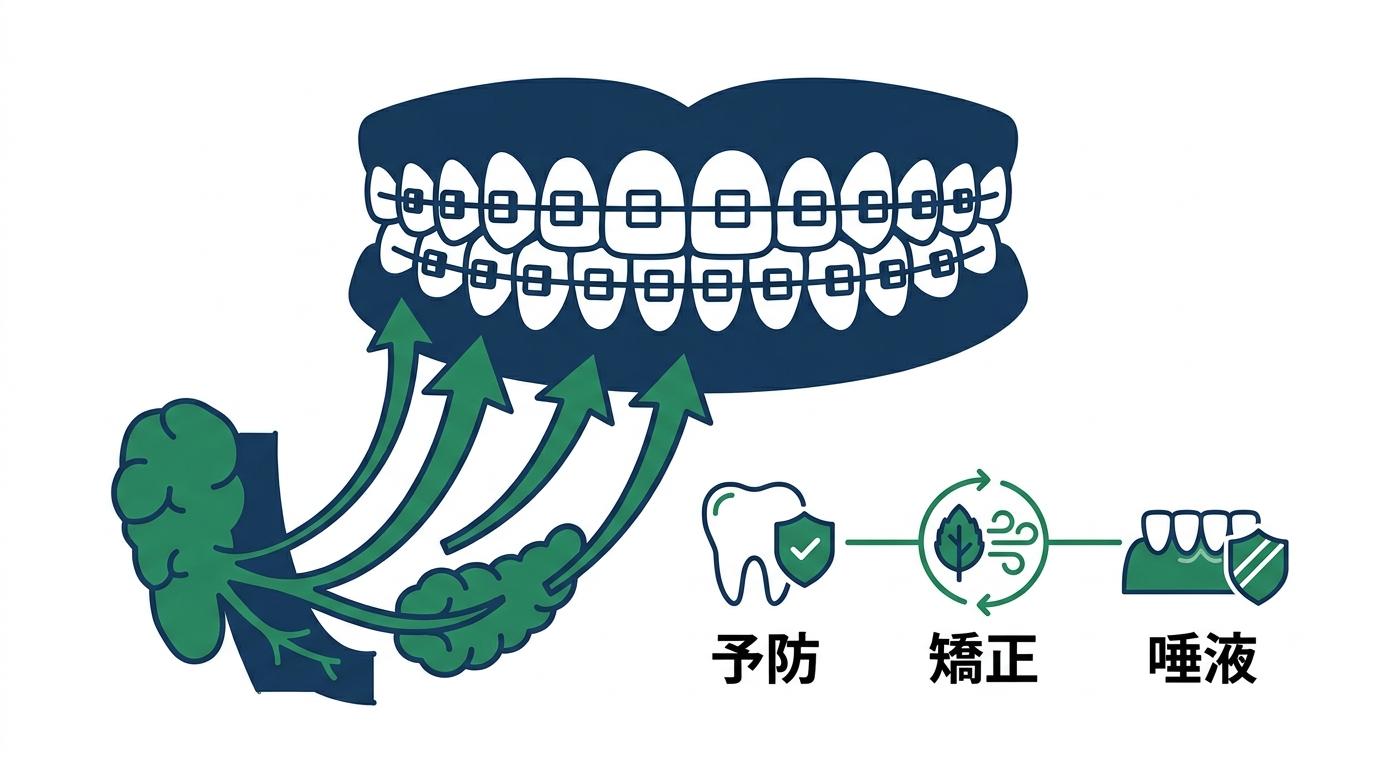 唾液不足が引き起こすリスク(虫歯・口臭・歯周病)の図解