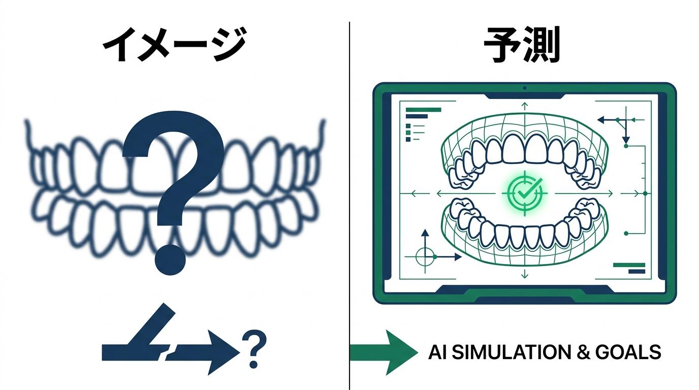 治療期間や仕上がりがイメージしにくい理由の図解